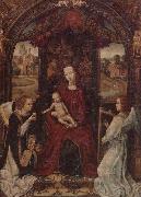 unknow artist The madonna and child enthroned,attended by angels playing musical instruments oil painting on canvas
